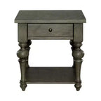 Americana Farmhouse Drawer End Table in Dusty Taupe