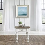 Living Room End Table -White & Tobacco