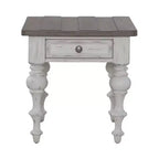 Living Room End Table -White & Tobacco
