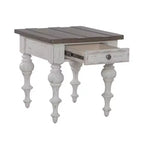 Living Room End Table -White & Tobacco
