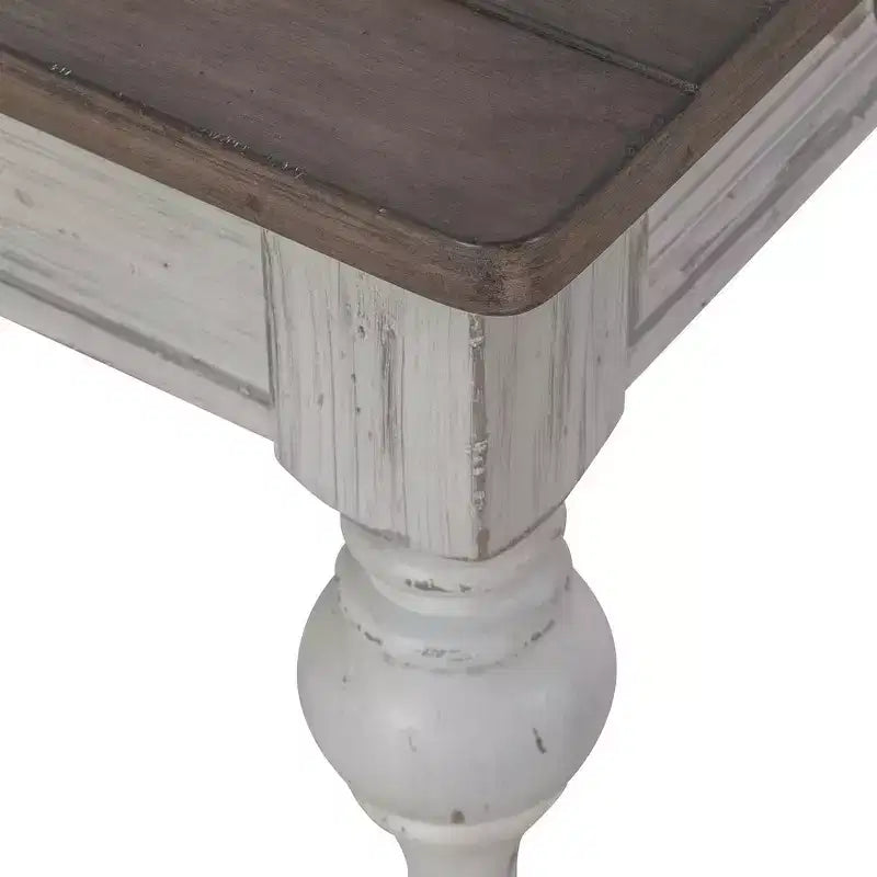 Living Room End Table -White & Tobacco