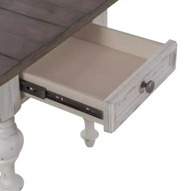 Living Room End Table -White & Tobacco