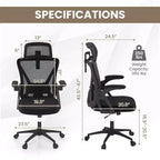 Ergonomic Mesh Office Chair with Adjustable Lumbar Support & Headrest, Black
