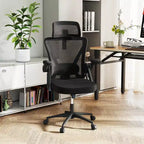 Ergonomic Mesh Office Chair with Adjustable Lumbar Support & Headrest, Black
