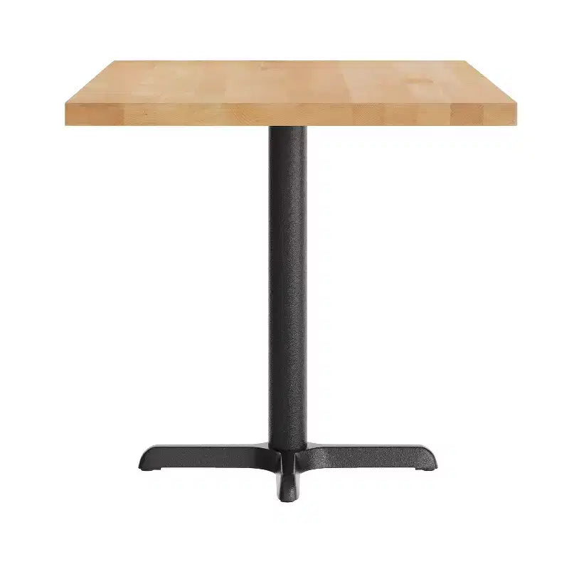 Bennett Rectangular Solid Wood Dining Table with Cast Iron X-Base