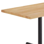Bennett Rectangular Solid Wood Dining Table with Cast Iron X-Base