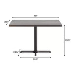 Bennett Rectangular Solid Wood Dining Table with Cast Iron X-Base