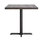 Bennett Rectangular Solid Wood Dining Table with Cast Iron X-Base