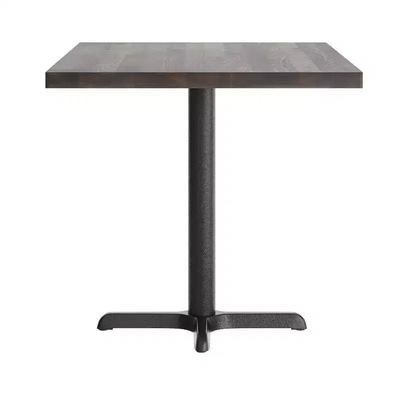 Bennett Rectangular Solid Wood Dining Table with Cast Iron X-Base