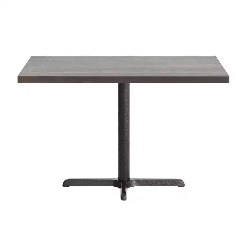 Bennett Rectangular Solid Wood Dining Table with Cast Iron X-Base