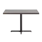 Bennett Rectangular Solid Wood Dining Table with Cast Iron X-Base