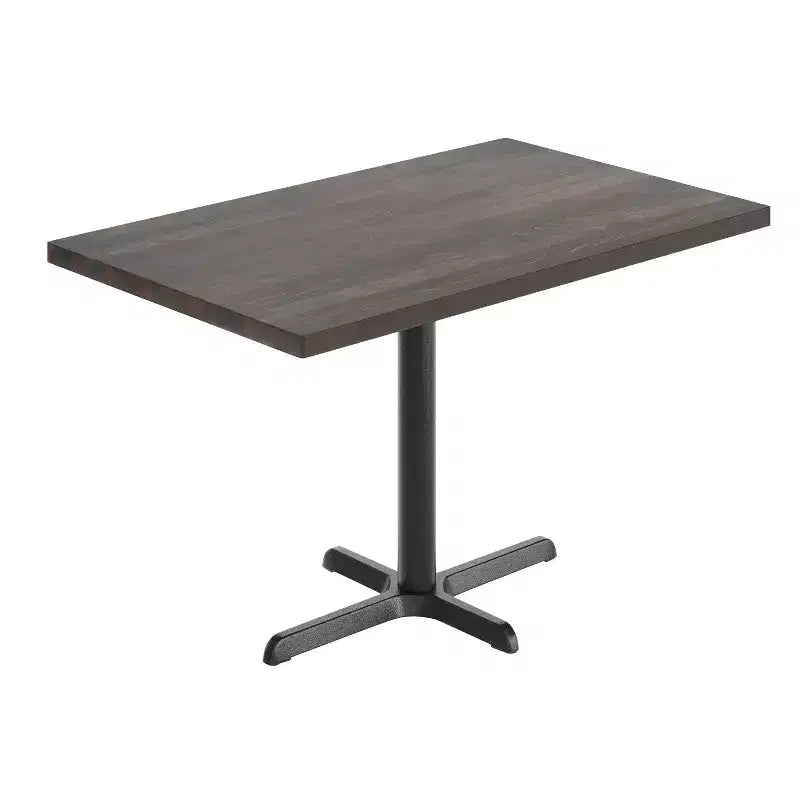 Bennett Rectangular Solid Wood Dining Table with Cast Iron X-Base