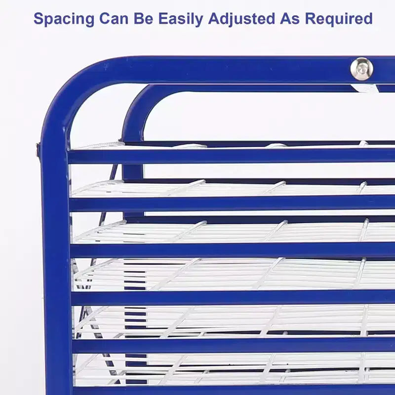 Mobile Art Drying Rack with 16 Adjustable Wire Shelves and Wheels