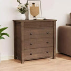 5-Drawer Fluted Wooden Dresser in Walnut