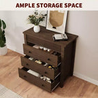 5-Drawer Fluted Wooden Dresser in Walnut