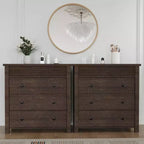 5-Drawer Fluted Wooden Dresser in Walnut