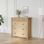 5-Drawer Fluted Wooden Dresser in Walnut