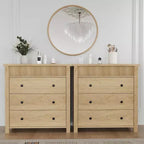 5-Drawer Fluted Wooden Dresser in Walnut