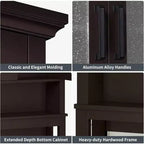 Over-Toilet Storage Cabinet with Glass Doors & Adjustable Shelf, Espresso