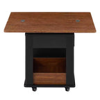 Farmhouse Coffee Table with Storage and Foldable Top, Walnut & White