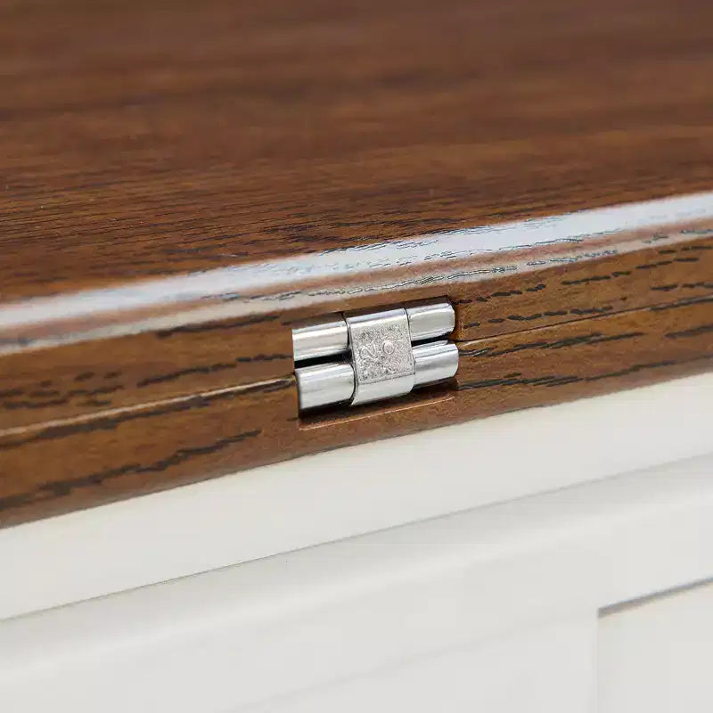 Farmhouse Coffee Table with Storage and Foldable Top, Walnut & White