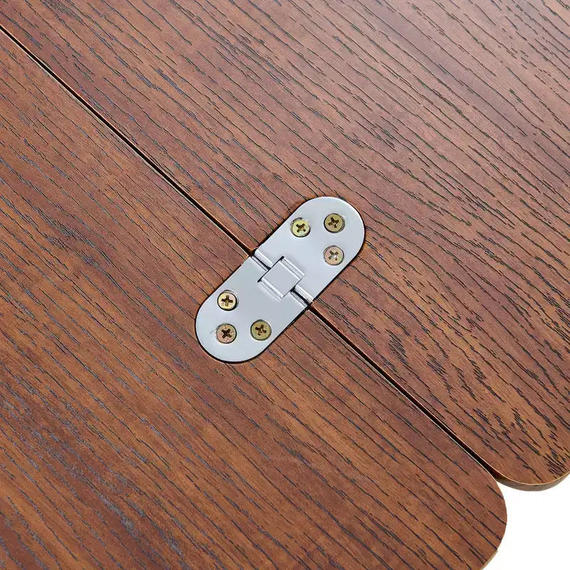 Farmhouse Coffee Table with Storage and Foldable Top, Walnut & White