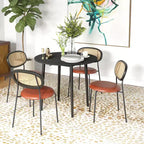 Round Drop Leaf Folding Dining Table with Wood Legs, Oak