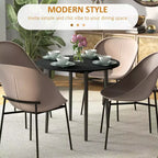 Round Drop Leaf Folding Dining Table with Wood Legs, Oak