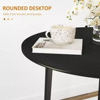 Round Drop Leaf Folding Dining Table with Wood Legs, Oak
