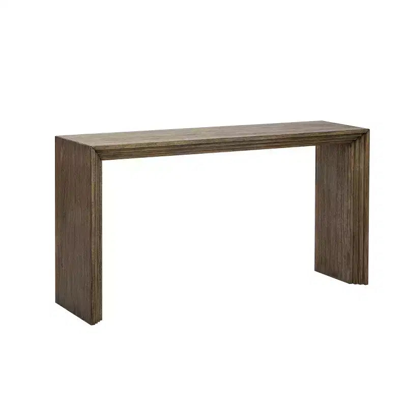 Modern Paulownia Wood Veneer Entryway Console Table, 59" Wide