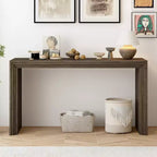 Modern Paulownia Wood Veneer Entryway Console Table, 59" Wide