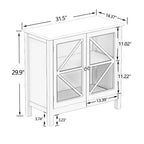 Kitchen Display Cabinet with Double Glass Doors & Adjustable Shelf