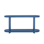 Modern Ash Veneer Console Table with Bottom Shelf, 63" Wide