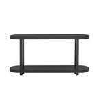 Modern Ash Veneer Console Table with Bottom Shelf, 63" Wide