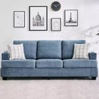 Modern 89" 3-Seater Chenille Sofa with Cup Holders & Side Storage Pockets