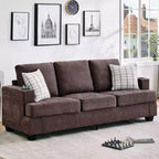 Modern 89" 3-Seater Chenille Sofa with Cup Holders & Side Storage Pockets