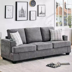 Modern 89" 3-Seater Chenille Sofa with Cup Holders & Side Storage Pockets