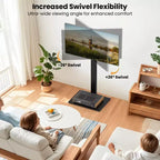 Floor TV Stand with Height Adjustment & AV Shelf for 32-70" TVs