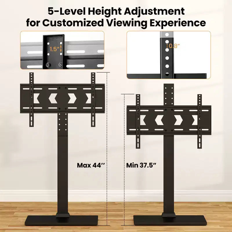 Floor TV Stand with Height Adjustment & AV Shelf for 32-70" TVs