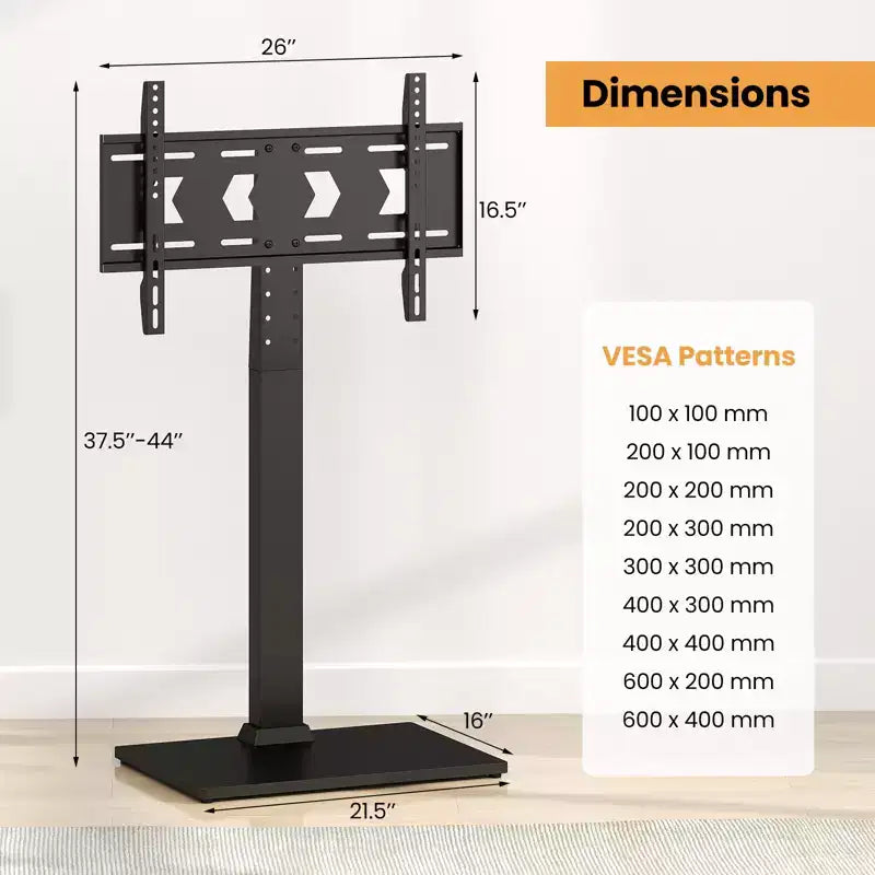 Floor TV Stand with Height Adjustment & AV Shelf for 32-70" TVs