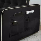 55.5" Pull-Out Velvet Sofa Bed with Adjustable Backrest & Side Pockets