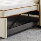 55.5" Pull-Out Velvet Sofa Bed with Adjustable Backrest & Side Pockets