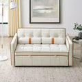 55.5" Pull-Out Velvet Sofa Bed with Adjustable Backrest & Side Pockets
