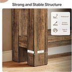 63" Farmhouse Console Table with 2 Drawers & Storage Shelf