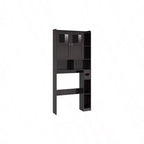 Over-Toilet Storage Cabinet with Glass Doors & Adjustable Shelves, Espresso 67"