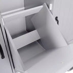 Isola cucina su ruote con spazio porta sacchetto della spazzatura, piano ribaltabile e ripiano regolabile