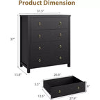 4-Drawer Tall Dresser for Bedroom, Closet & Living Room Storage