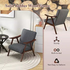 Modern Leathaire Accent Armchair with Rubberwood Frame & Felt Pads