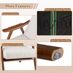 Modern Leathaire Accent Armchair with Rubberwood Frame & Felt Pads
