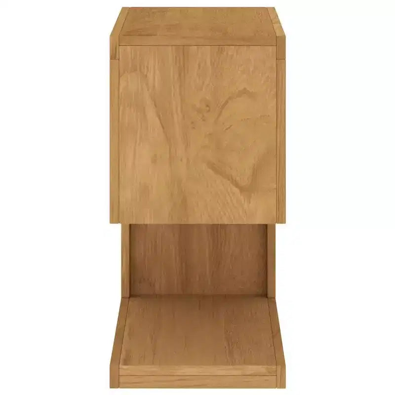 Solid Teak Wood S-Shape Side Table, 17.7"W x 23.6"H